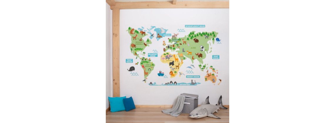 dětská mapa světa